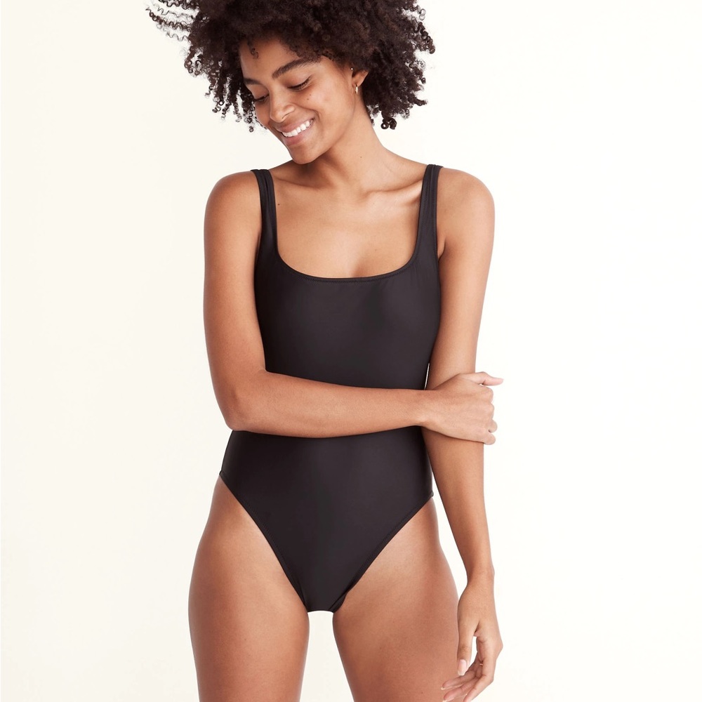 NWT Madewell Black Women's One Piece Swimsuit, long torso